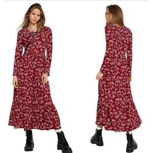 Free People Womens Dress Size Small Tiers of Joy Floral Boho Midi Cottagecore